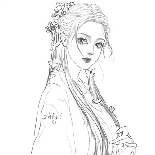 更一个古风线稿