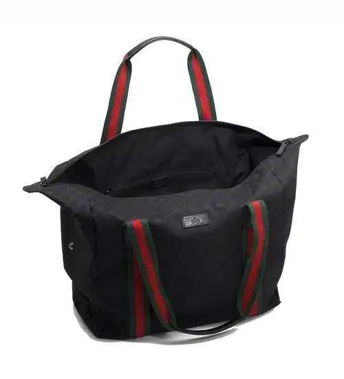 gucci 古驰黑色帆布旅行手提包