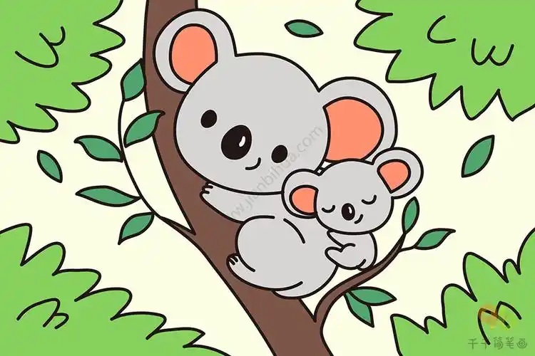 考拉简笔画 亲子时光真美好