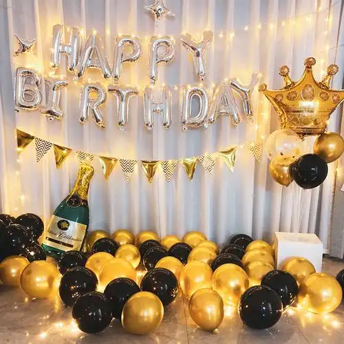 女孩生日快乐派对主题装饰用品房间创意气球女生场景布置男孩爵熊