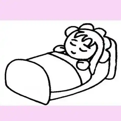 躺在床上看天窗的女孩简笔画小女孩睡觉画简笔画女孩睡觉简笔画图幼儿