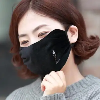 冬季防晒口罩女真丝厚款冬天户外防紫外线桑蚕丝透f气遮全脸大口