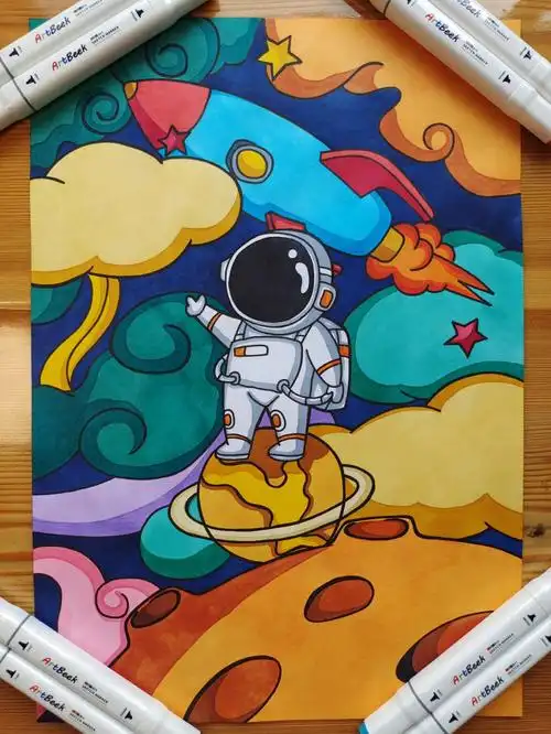 宇航员手绘附原图