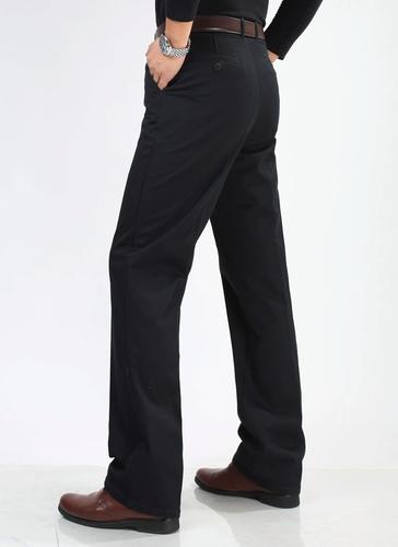 男裤中老年休闲裤纯棉双褶宽松加绒加厚高腰深档加肥加大码冬季