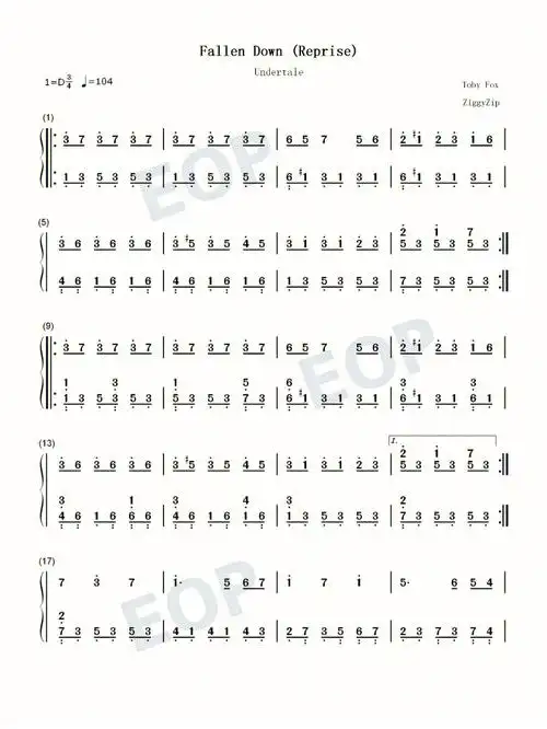 fallendownreprise坠落重奏版钢琴谱