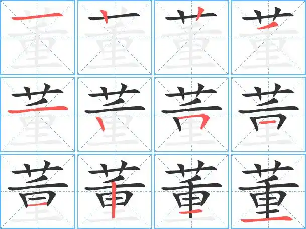 董字笔顺 董字笔划 董字笔画:董字组词(3个字)