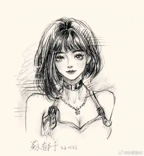 人物速写大头像,含常见线条绘画讲解