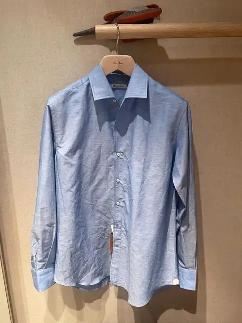 loropiana穿着凉快的春夏亚麻混纺衬衫男