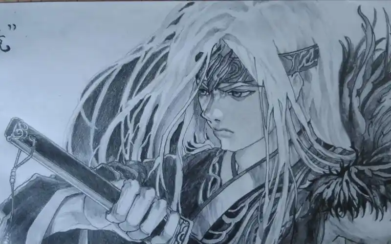 还是去年作品手绘dnf剑圣从草稿绘制过程