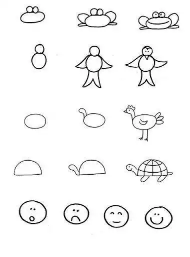 一组适合零基础画的简笔画教程教材书幼师成人幼儿童美术培训简笔画