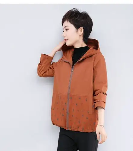 中青年女外套中老年妈妈装女夹克上衣服秋装新中年女士宽松春秋短外套