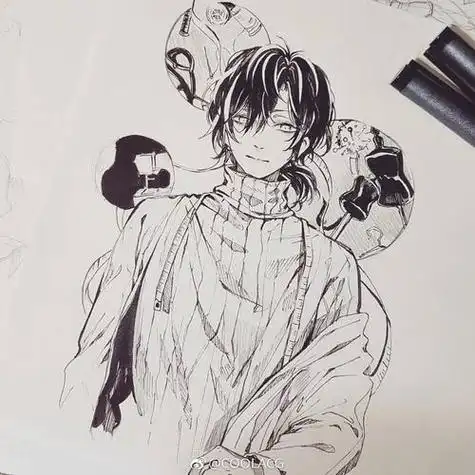 素描动漫人物男生素描动漫人物男生帅气