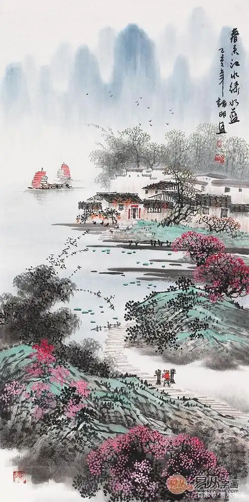 画家诸明江南山水欣赏 丹青水乡意 笔墨江南情