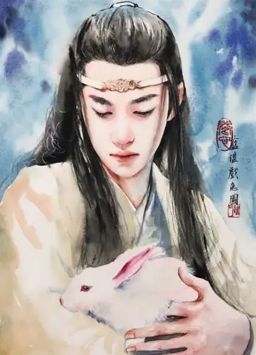 陈情令 蓝忘机王一博 写真壁纸帅哥男神手绘漫画