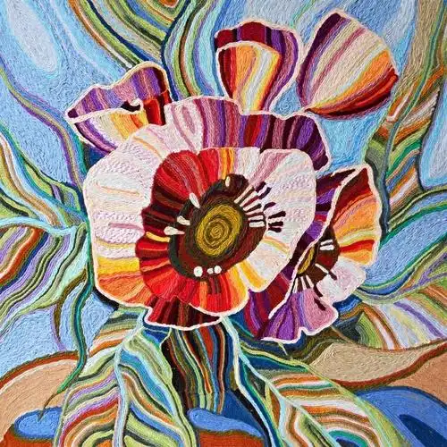 这么好看的毛线画连梵高都会给点赞吧