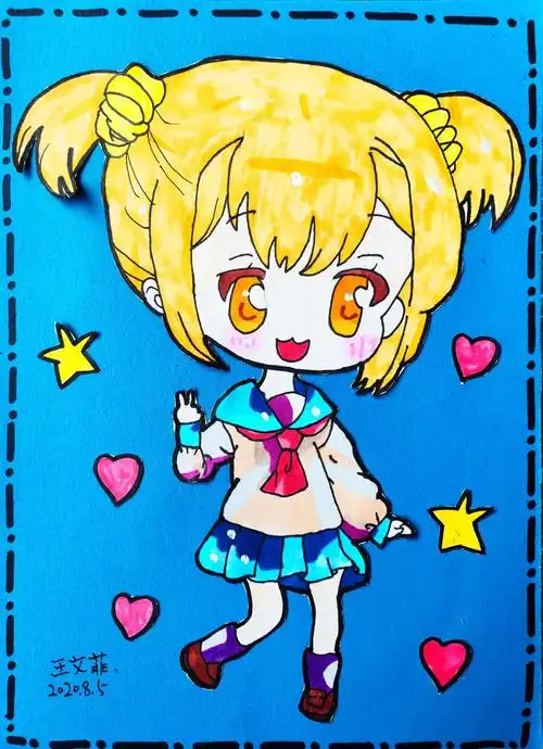 5跟我学美术北校国际动漫班暑期第七节《动漫人物剪贴》