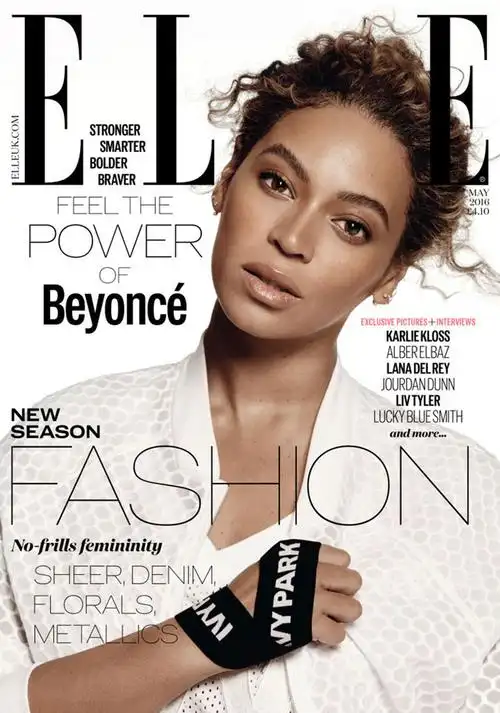 beyonce(碧昂丝)登《elle》封面演绎运动风时尚大片
