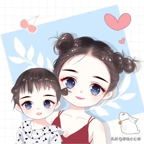 换个头像吧,一家三口,卡通全家福头像,宝宝头像