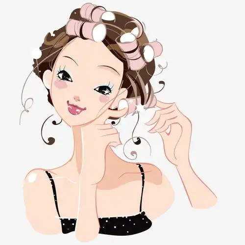 关键词 : 烫发,女孩,卡通,矢量