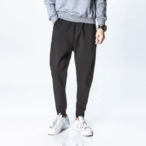 2017秋季新品 休闲日系棉麻裤子 男式收口小脚九分长裤 k6036-p75