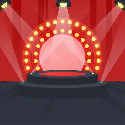 红色简约矢量舞台背景素材
