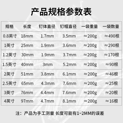 水泥钉304短钉挂钩水泥墙不锈钢家用相框加长墙壁长钉五金钢钉墙