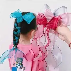小美妮儿童编发丝带超仙气扎头发纱带百搭甜美绑头发发带飘带头巾
