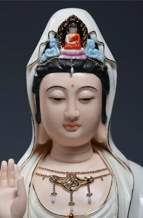 【上美】德化陶瓷18吋南海观音佛像供奉观世音菩萨佛像收藏品摆件