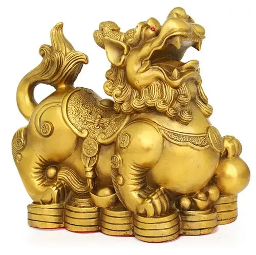 家居装饰客厅招财摆件 麒麟 铜钱貔貅**饰品金属工艺品会销.