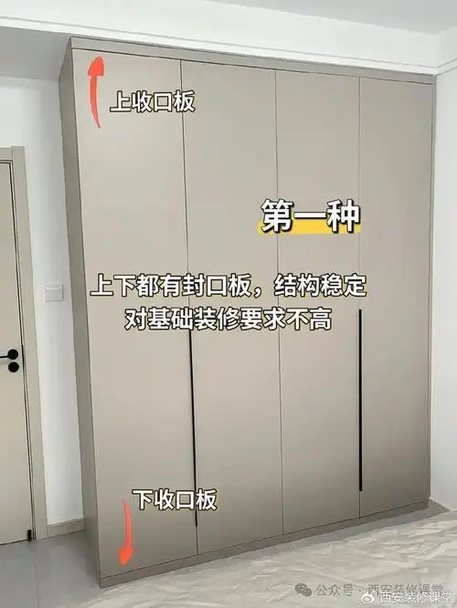 既满足视觉美观,同时又能解决墙体误差问题衣柜两边收口,这种没