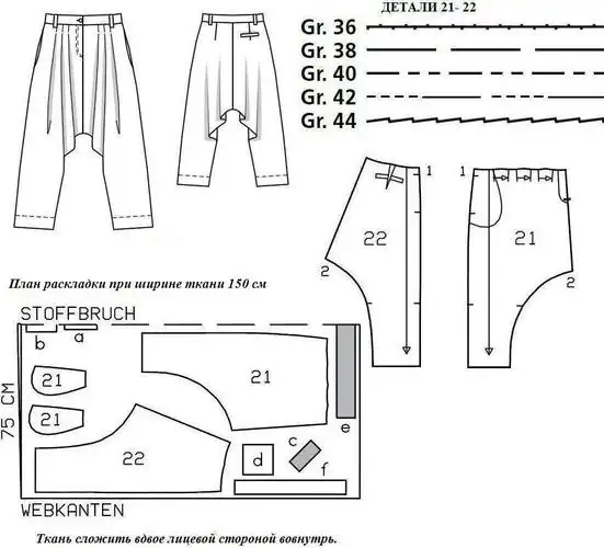 【转载】教你~哈伦裤~丽奇装的裁剪法