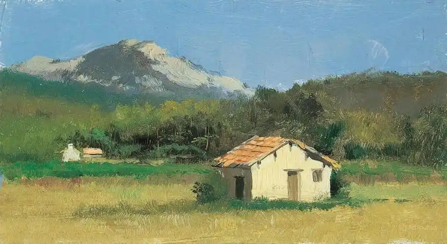 长横幅风景油画,俄罗斯画家谢尔盖·图图诺夫作品