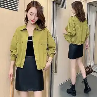 尺帛小个子女士秋天短装小外套秋款矮个子风衣春秋季短外套短款上衣黄