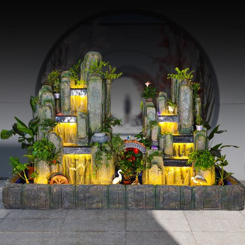 大型假山招财流水喷泉落地摆件室内景观摆设庭院水景鱼池造景装饰