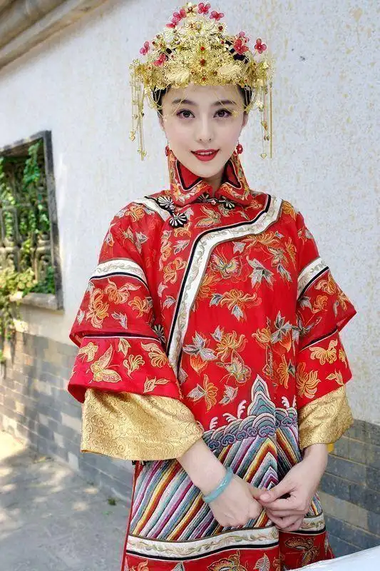中式婚礼服 秀禾服 格格服 新娘装 婚纱 喜服 嫁衣 胭脂雪 范冰冰