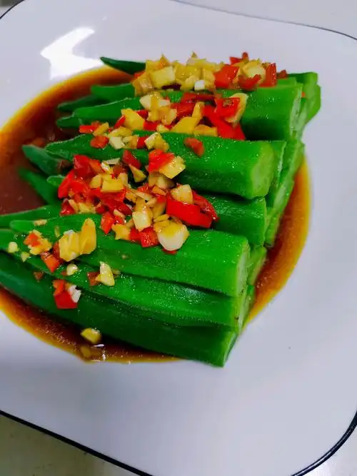 白灼秋葵的做法图解7