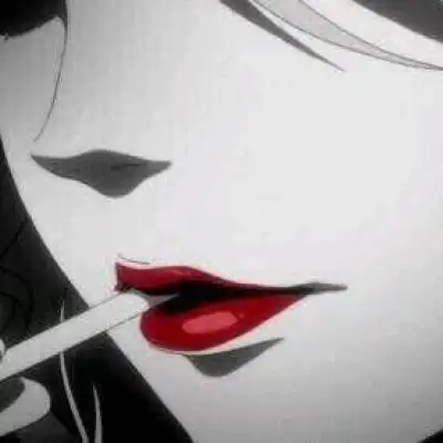 动漫女生高冷红唇霸气头像 冷酷超拽高冷半脸动漫女生头像,卡通头像