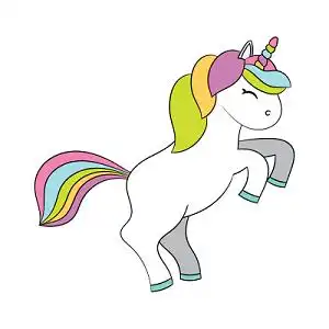 可爱彩色独角兽素材