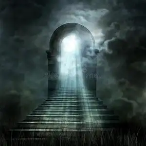 高地狱通往天堂或地狱的楼梯.屯末之光照片