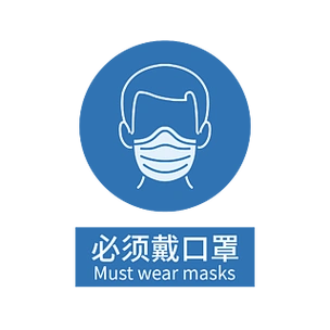 佩戴口罩安全标识牌