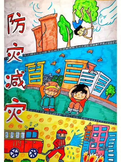 防灾减灾海报内含步骤图