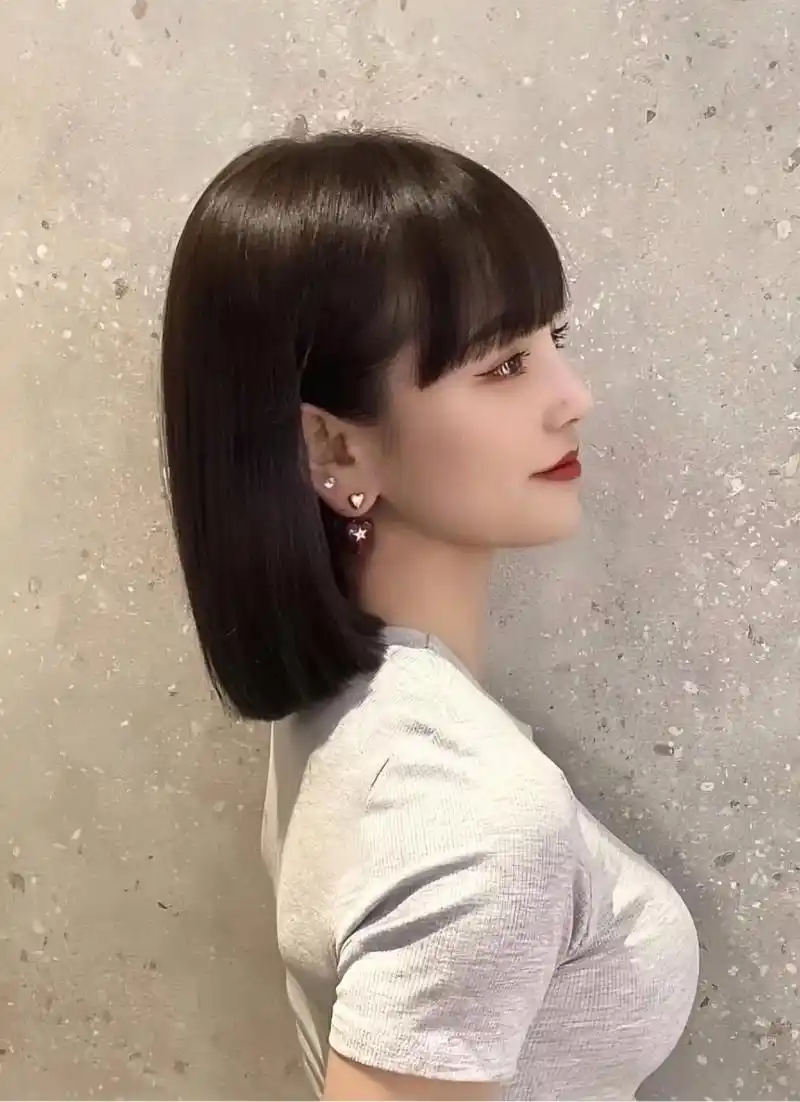 得川显脸小还减龄～圆,方脸值得尝试 96少女感满满的齐肩短发发型!