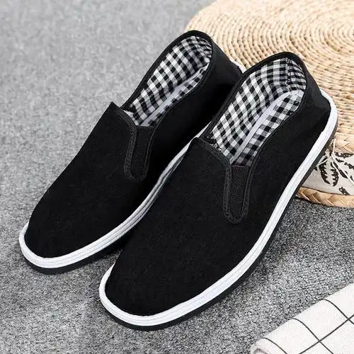 老北京布鞋男士单鞋透气吸汗千层底北京男鞋休闲防滑耐磨开车男款