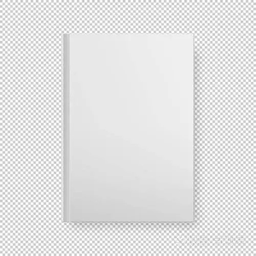 现实的白书空白封面孤立.矢量模型
