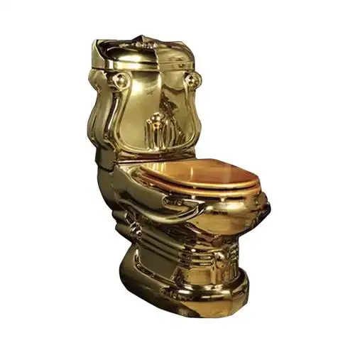 酒店土豪金马桶镀金坐便器金色抽水马桶欧式座便器节水静音坐厕