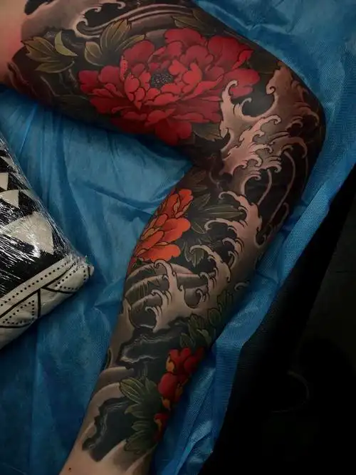 花腿进度_纹身图案手稿图片_小阿枫的纹身作品集