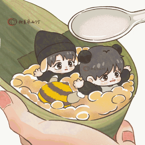 你猜我包的这个是咸粽子还是甜粽子    #我画的就是肖战#肖战q版动图