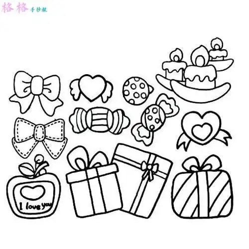 圣诞节手抄报装饰物简笔画