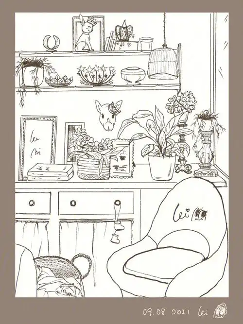 今日线稿小场景