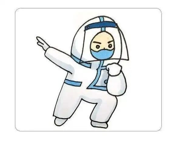 卫生,口罩,可怕,抗击疫情,护士,护士亲子育儿绘画,幼儿抗疫情简笔画